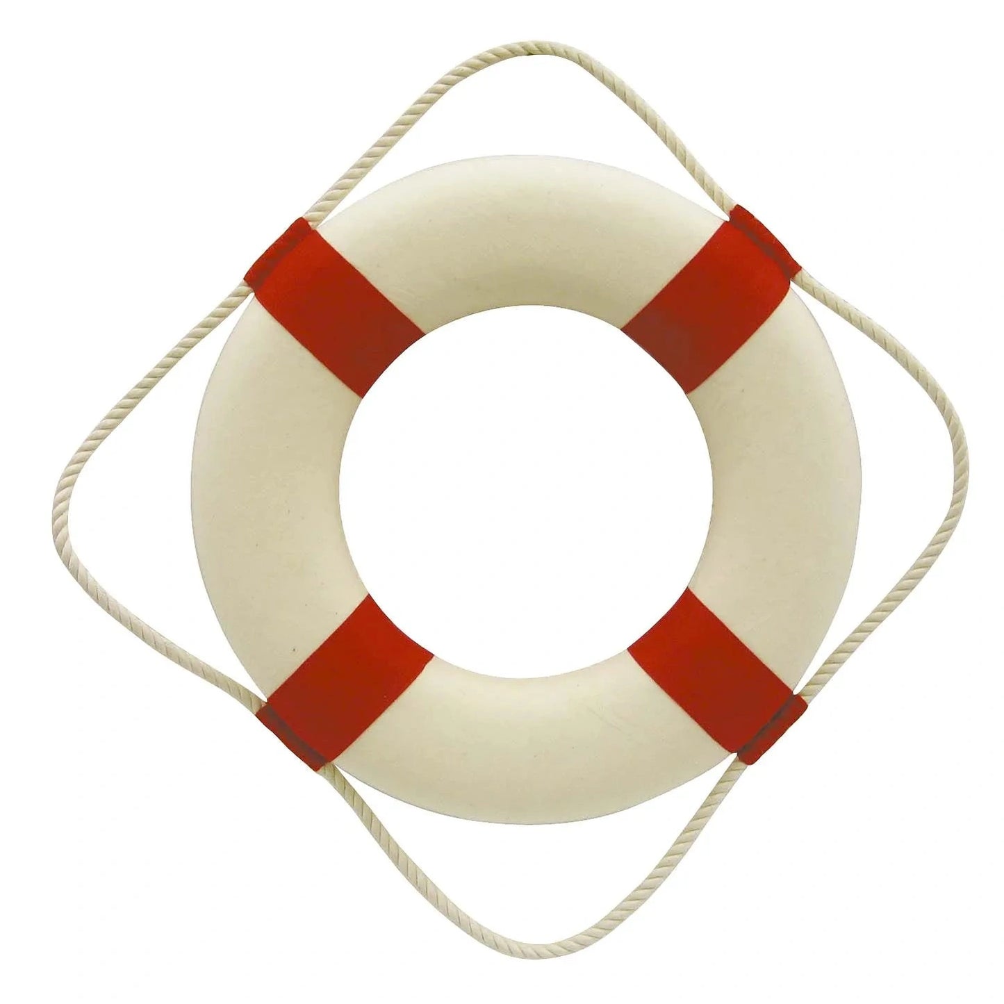 Mentőöv, fehér/piros, hungarocell szövet borítással, Ø: 30cm