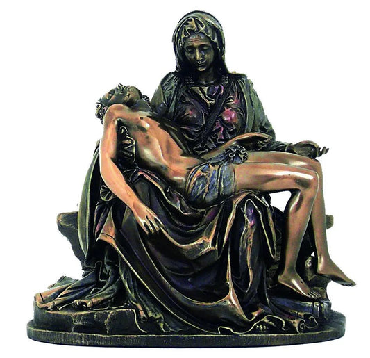 Pieta Michelangelo bronz bevonatú szobor - MODIANO