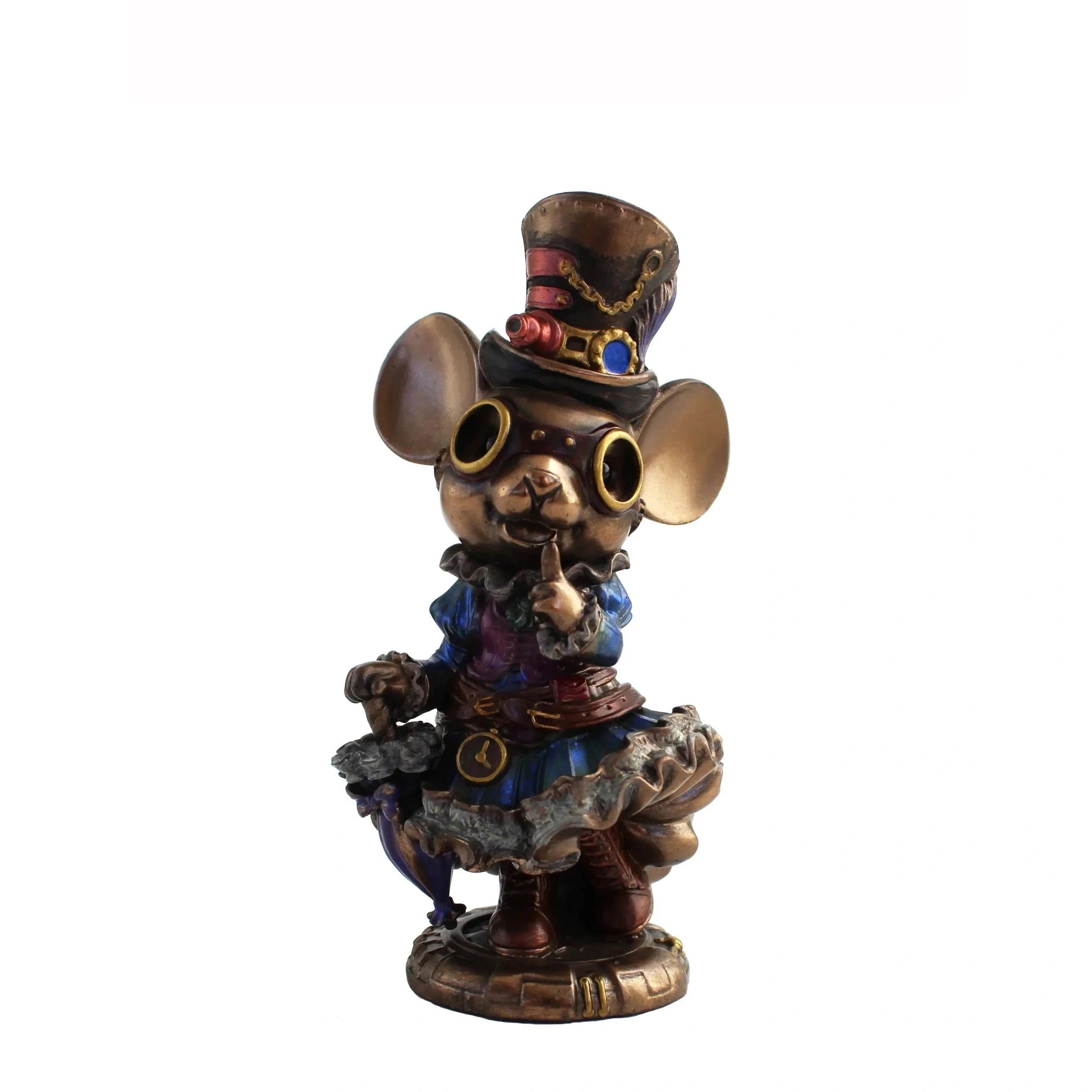 Steampunk kis nőstény egér bronz bevonatú szobor - MODIANO
