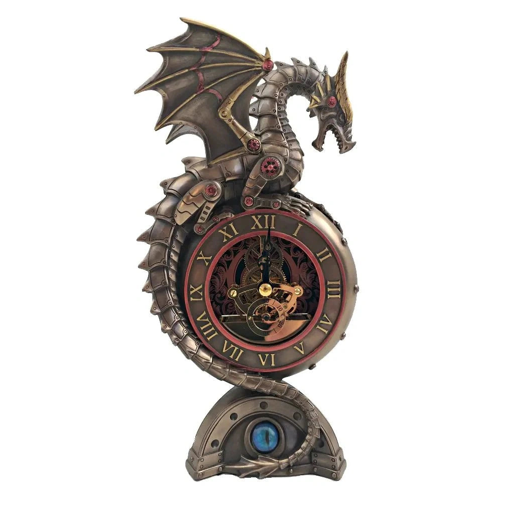 Steampunk sárkány óra bronz bevonatú szobor - MODIANO