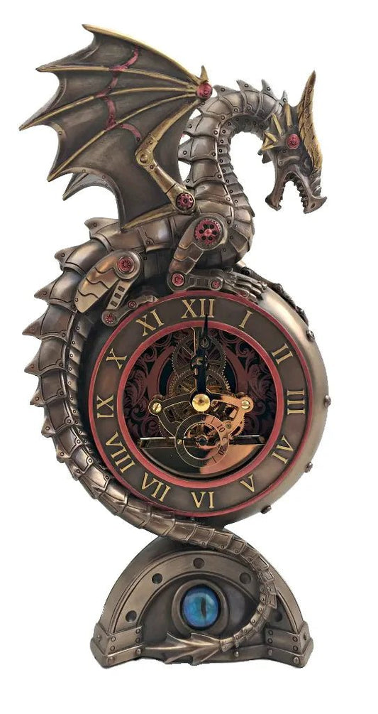 Steampunk sárkány óra bronz bevonatú szobor - MODIANO