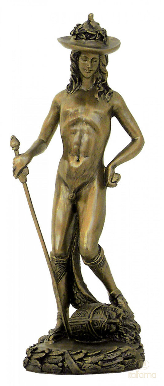 Dávid – Donatello nyomán, bronz bevonatú szobor