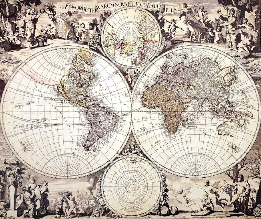 Történelmi világtérkép 1686. - G. Valck - Utánnyomás - MODIANO
