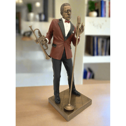 Trombitás jazz zenész bronz bevonatú szobor - MODIANO
