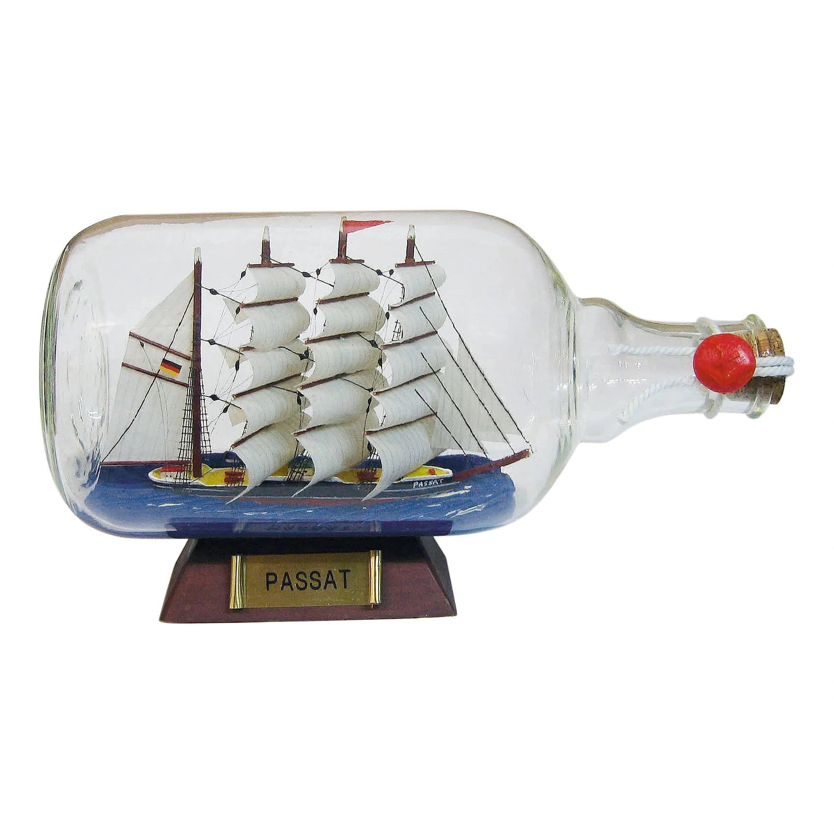 Üveghajó - passat, h: 27,5cm, m: 15cm, ø: 12,5cm