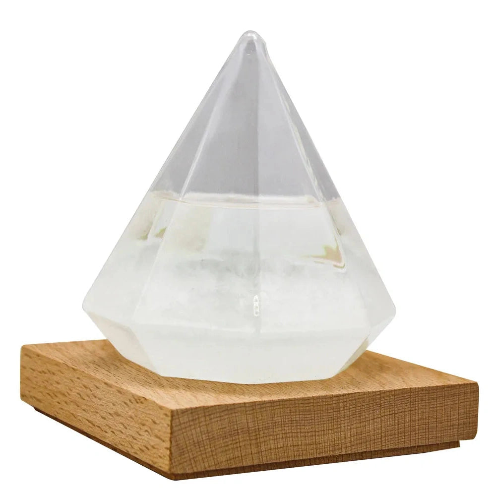 Viharüveg rombusz alakban, fa talppal, magassága 13 cm, 10x10 cm