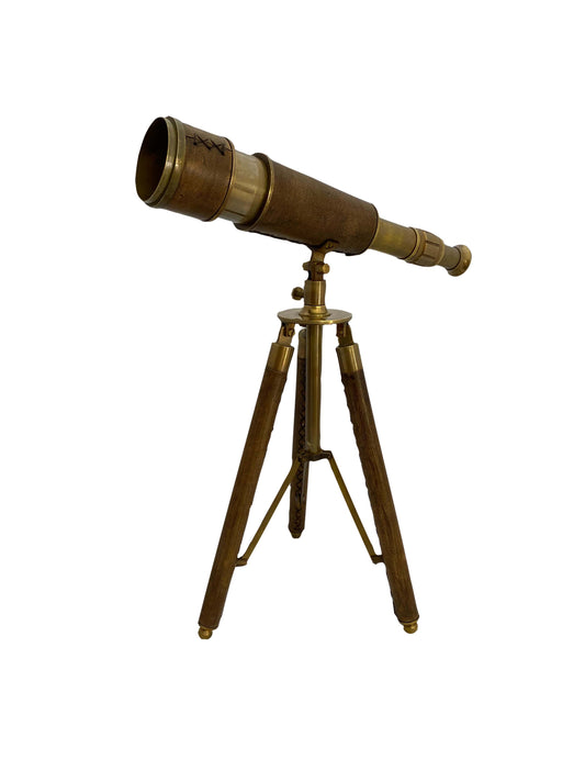 Bőr bevonatú réz távcső tripod