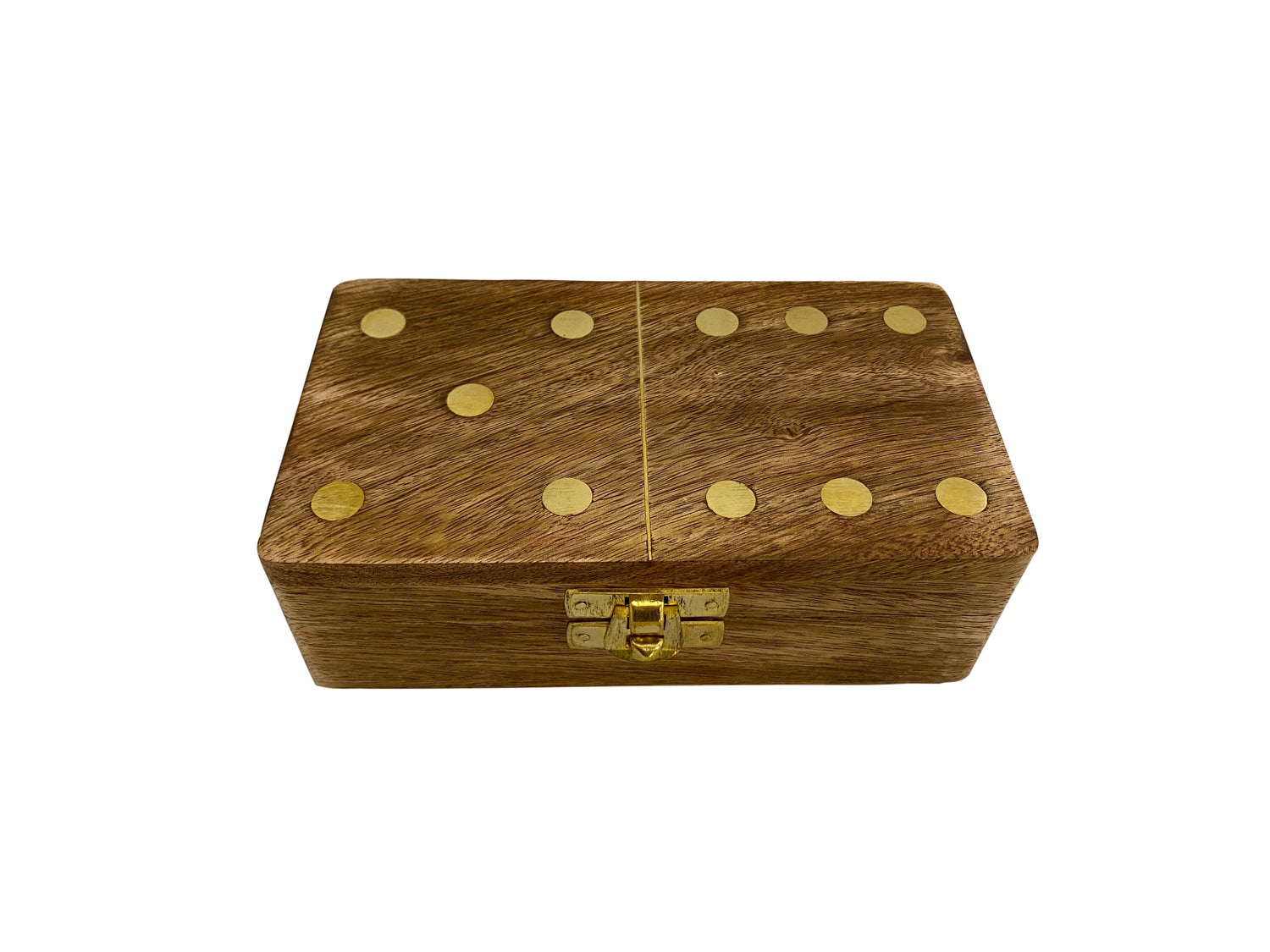 Dominó réz betétes mangó fa dobozban közepes