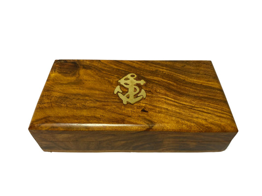 Réz nagyító fa dobozban