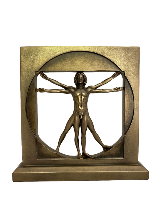 Vitruvius Leonardo Da Vinci bronz bevonatú szobor - MODIANO